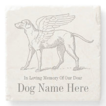 Personalize Dog Memorial Stone Coaster