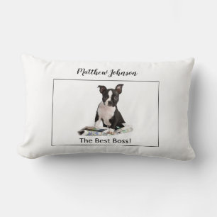 Personalize Dog Newspaper Boss’s Day, Humor Lumbar Pillow