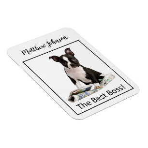 Personalize Dog Newspaper Boss’s Day, Humor Magnet