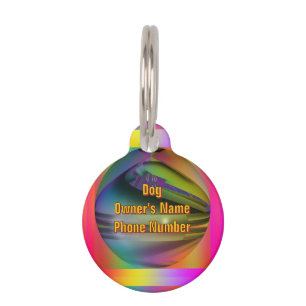 Personalize Dog Owner's Name Phone Number Round Pet ID Tag