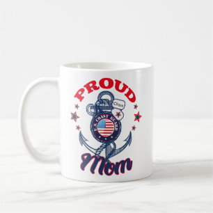 Personalize Dog Tag Proud U.S. Coast Guard Mom Coffee Mug