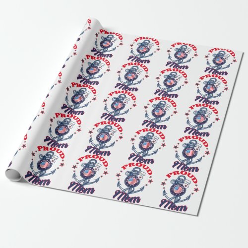 Personalize Dog Tag Proud US Coast Guard Mom Wrapping Paper