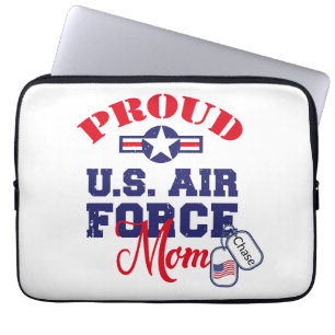 Personalize Dog Tag U.S. Air Force Mom Laptop Sleeve