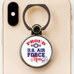Personalize Dog Tag U.S. Air Force Mom Phone Ring Stand