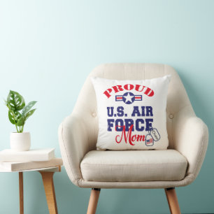 Personalize Dog Tag U.S. Air Force Mom Throw Pillow