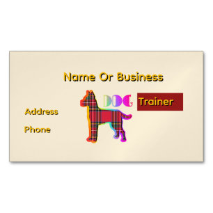Personalize Dog Trainer Beige   Business Card Magnet