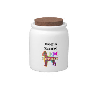 Personalize DOG TREATS Red Plaid Dog Treats Jar
