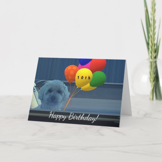 Personalize Doggie standard Happy Birthday  Card (Front)