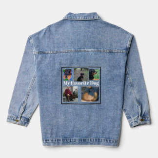 Personalize Dogs Create Your Own 5-place  T-Shirt Denim Jacket