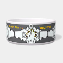 Personalize Dog's Name Time To Eat Gray Food    