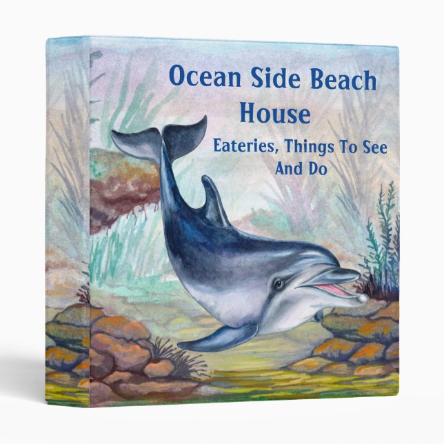Personalize Dolphin Under The Sea 3 Ring Binder (Front/Spine)