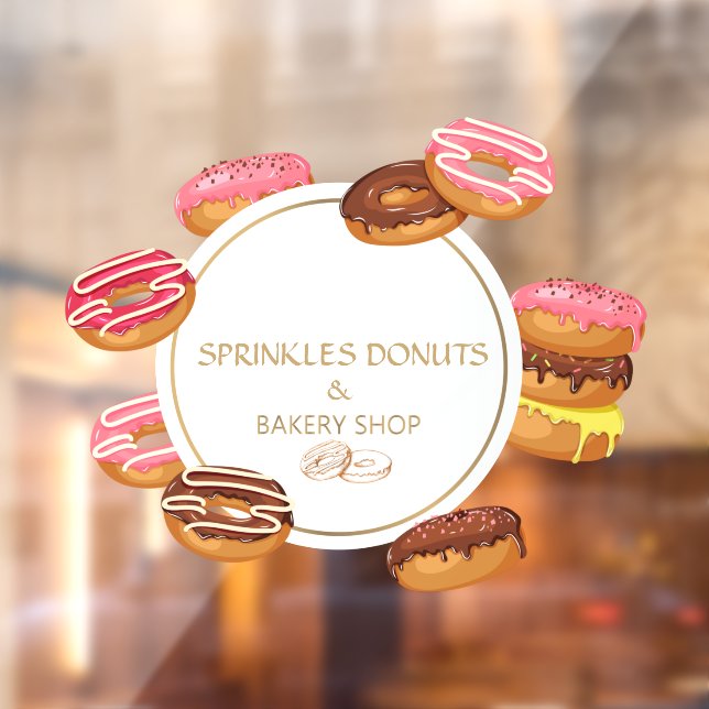 Personalize Donut and Bakery Shop  Window Cling (Sheet 2)