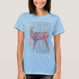 Personalize Dream with Deer, Flowers T-Shirt