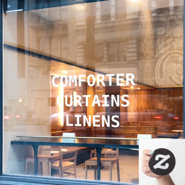 Personalize Dry Cleaners Services Front Window Cling (Cafe Window)