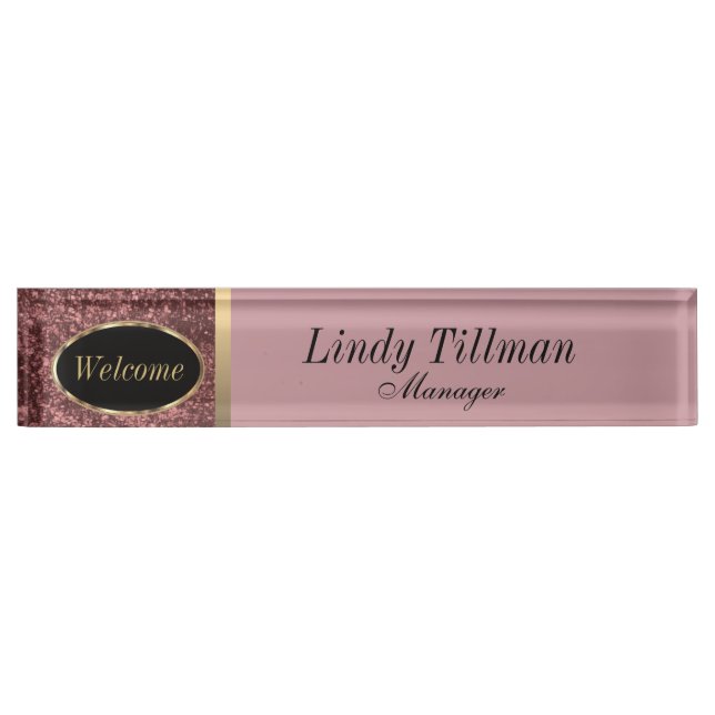 Personalize, Dusty Rose Name Plate (Front)
