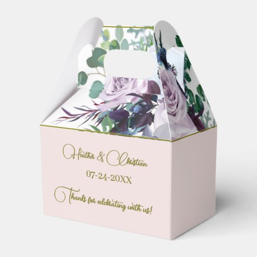 Personalize Dusty Violet Lavender Mauve Wedding  Favor Boxes