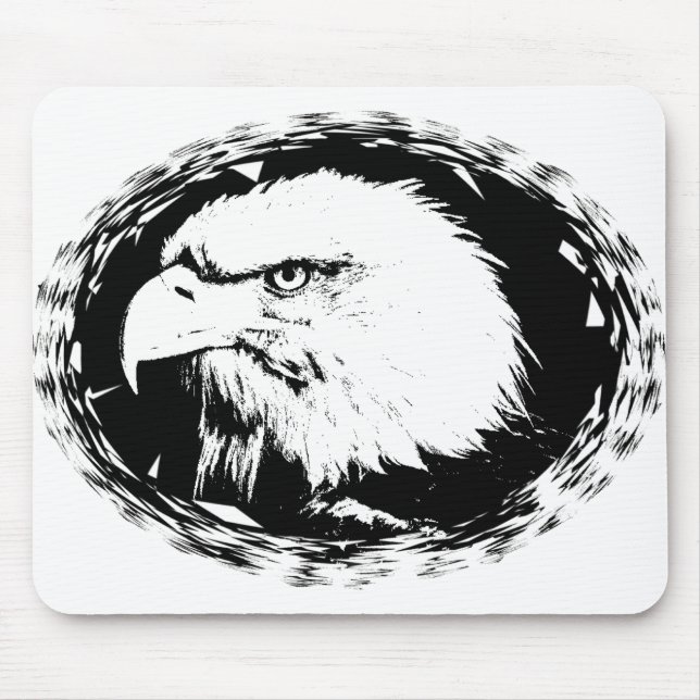 Personalize Eagle Head Modern Pop Art Template Mouse Pad (Front)