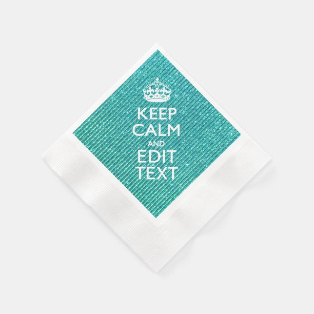 Personalize Easily KEEP CALM AND Edit Text Paper Napkins (Corner)