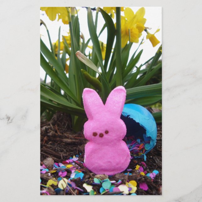 Personalize Easter Bunny Peace Love Art Destiny Stationery (Front)
