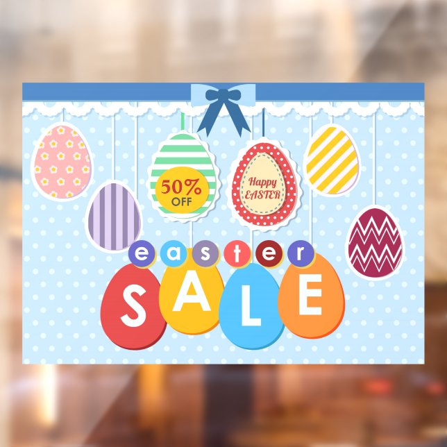 Personalize Easter Sale Shop Business Customize Window Cling (Sheet 2)