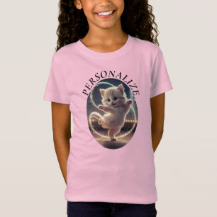 Personalize Edit Name Text Cute Dancing Kitten T-Shirt