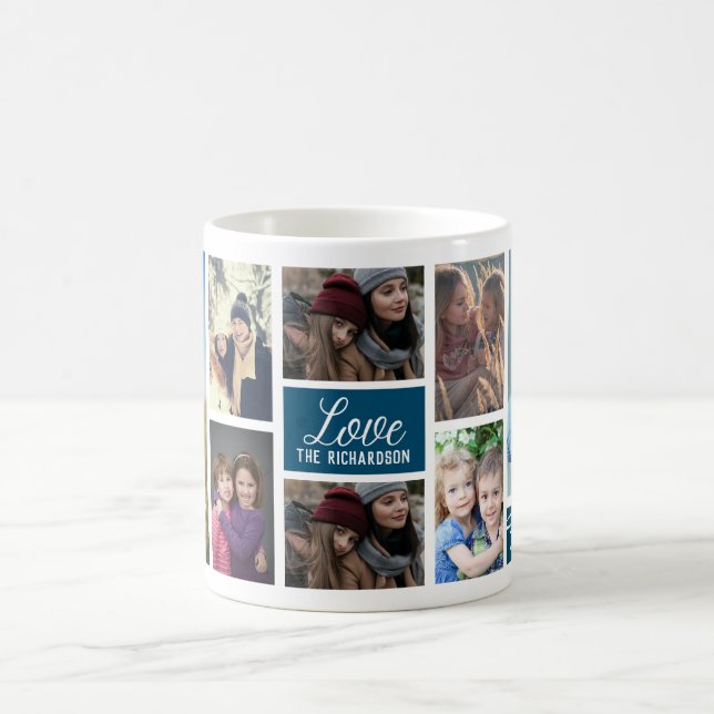 Personalize Eight Photo Collage Coffee Mug (Center)