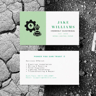 Personalize Electrician Power Repair Service Business Card