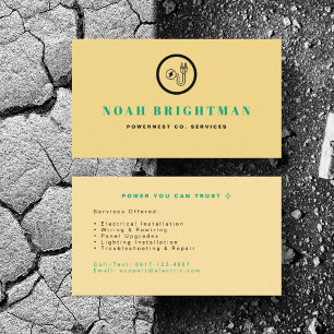 Personalize Electrician Power Service Installation Business Card