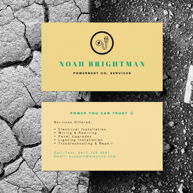 Personalize Electrician Power Service Installation Business Card (Personalize with your business card details)