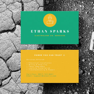 Personalize Electrics Power Services Installation Business Card