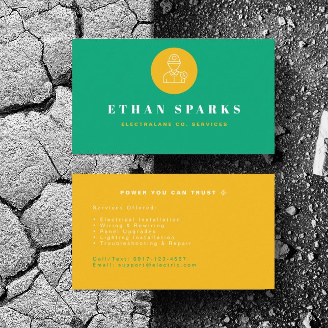 Personalize Electrics Power Services Installation Business Card (Personalize with your business card details)