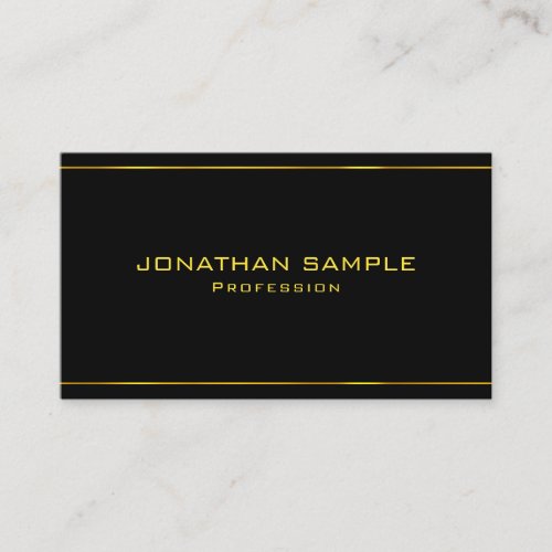 Personalize Elegant Black And Gold Modern Template Business Card