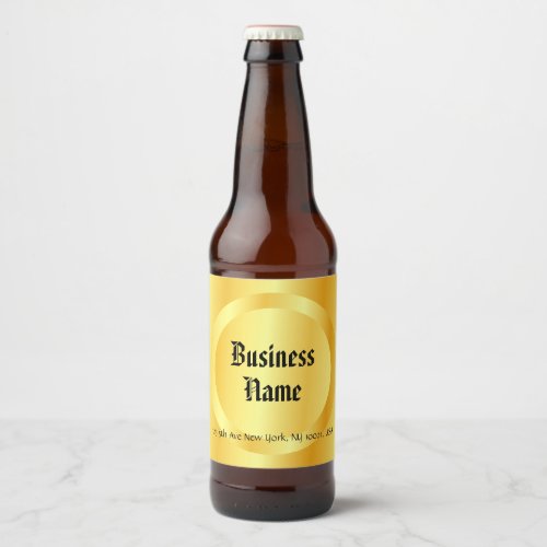 Personalize Elegant Faux Gold Hand Script Template Beer Bottle Label