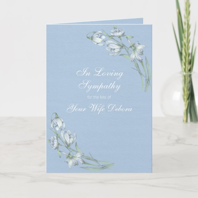 Personalize Elegant Floral Christian Sympathy Card (Front)
