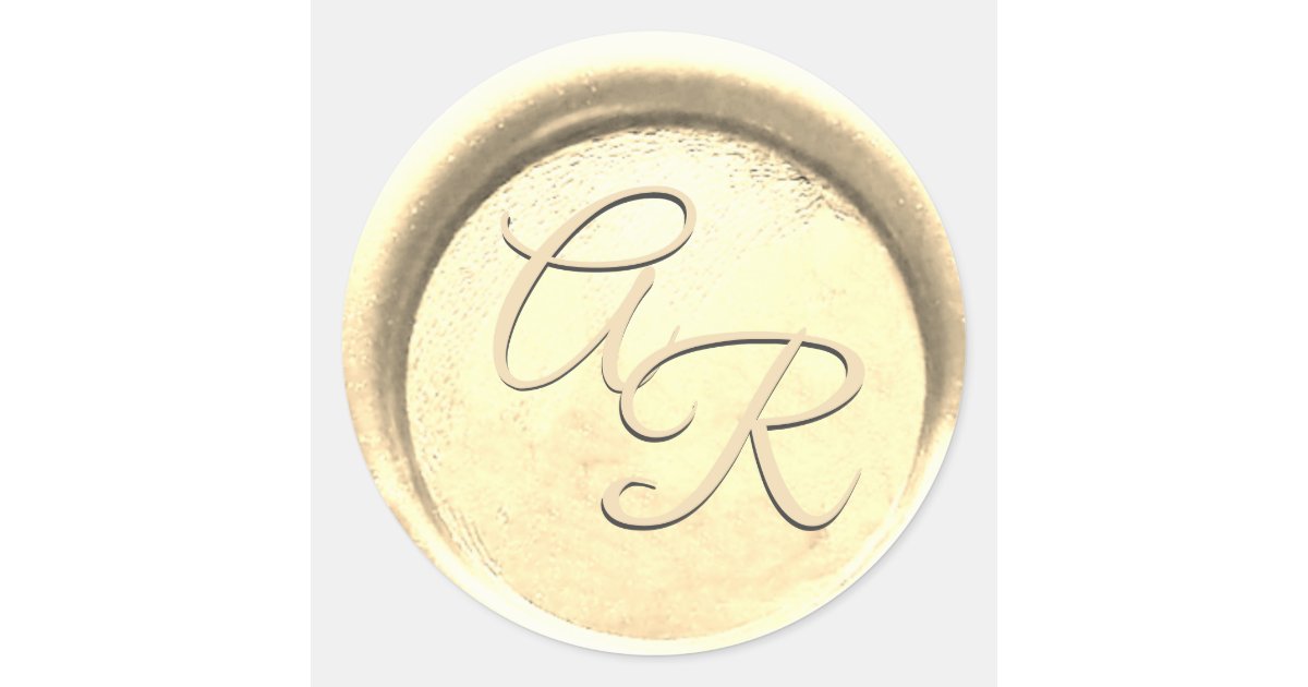 PERSONALIZE Elegant GOLD Wax Seal Wedding Zazzle