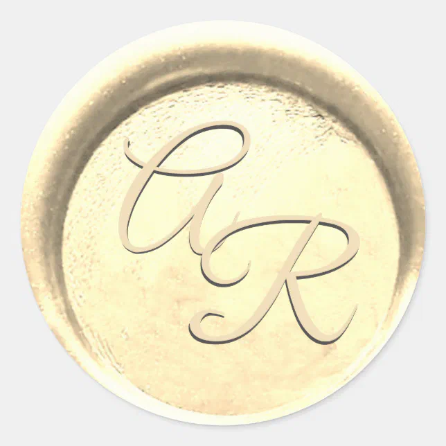 PERSONALIZE Elegant GOLD Wax Seal Wedding Zazzle