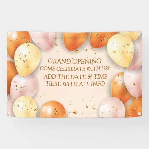 Personalize Elegant Grand Opening Balloons Foil Banner