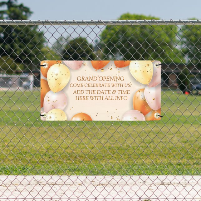 Personalize Elegant Grand Opening Balloons Foil  Banner (Insitu)