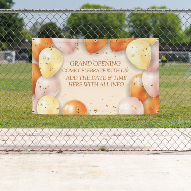 Personalize Elegant Grand Opening Balloons Foil  Banner (Insitu)