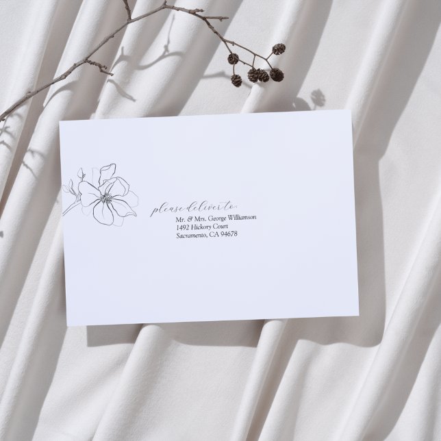 Personalize Elegant Hand Drawn Floral Wedding Envelope (Creator Uploaded)