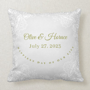 Personalize Elegant Keepsake Couples Wedding  Throw Pillow