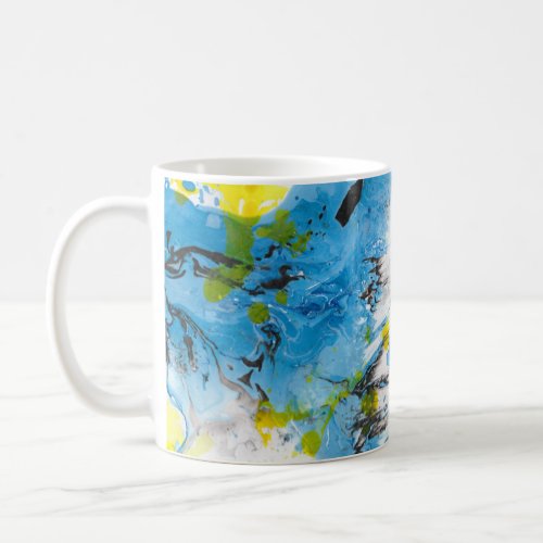 Personalize Elegant Modern Abstract Art Blue Coffee Mug