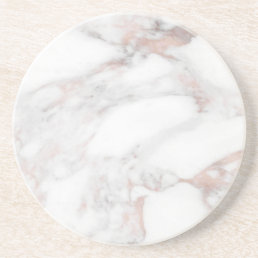 Personalize Elegant Rose Gold Marble Template Coaster