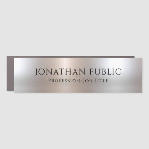 Personalize Elegant Silver Look Trendy Template Car Magnet
