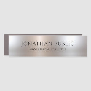 Personalize Elegant Silver Look Trendy Template Car Magnet