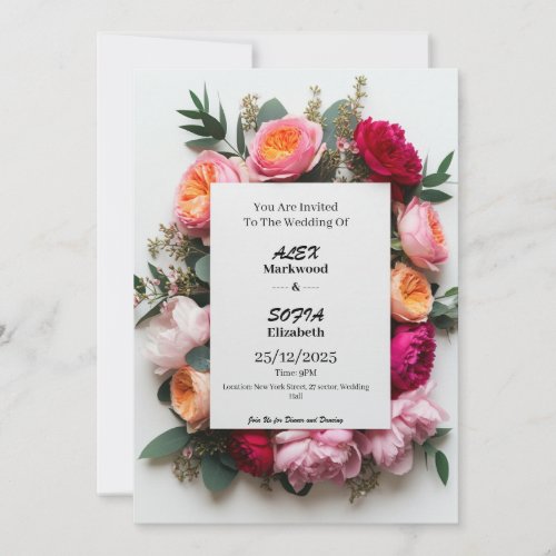 Personalize Elegant Wedding Invitation Card