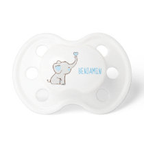 Personalize Elephant Blue Heart Baby pacifier Personalize Elephant Blue Heart Baby pacifier