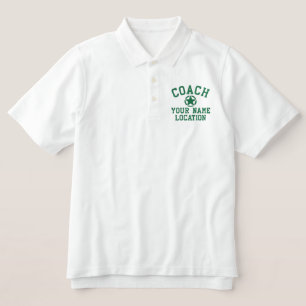 Personalize Embroidered Coach Name Team Polo Shirt