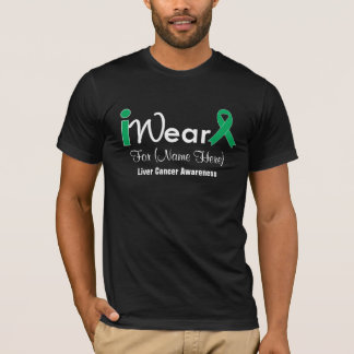 Personalize Emerald Green Ribbon Liver Cancer T-Shirt