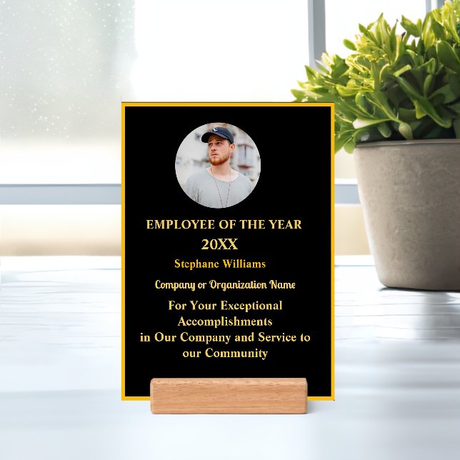 Personalize Employee Of The Year Photo Logo Gold  Holder (Insitu 1)